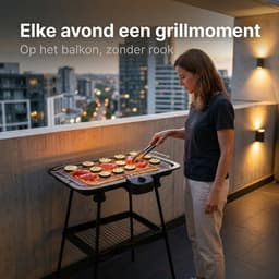 Cheqo® Elektrische Barbecue - Elektrische BBQ - Elektrische Grill - Elektrische Tafelgrill - Elektrische Tafelbarbecue - Elektrische Staande Barbecue - Elektrische BBQ met Standaard - Elektrische Grill met Standaard — thumbnail 4