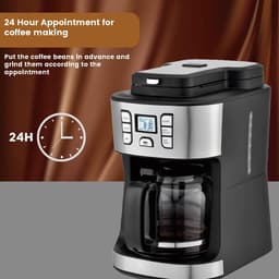 Volledig Automatische Koffiezetter - Bonen tot Koffie - Verse Koffie Maken - 24 Uur Programmeerbaar - 1.8 Liter Capaciteit — thumbnail 5