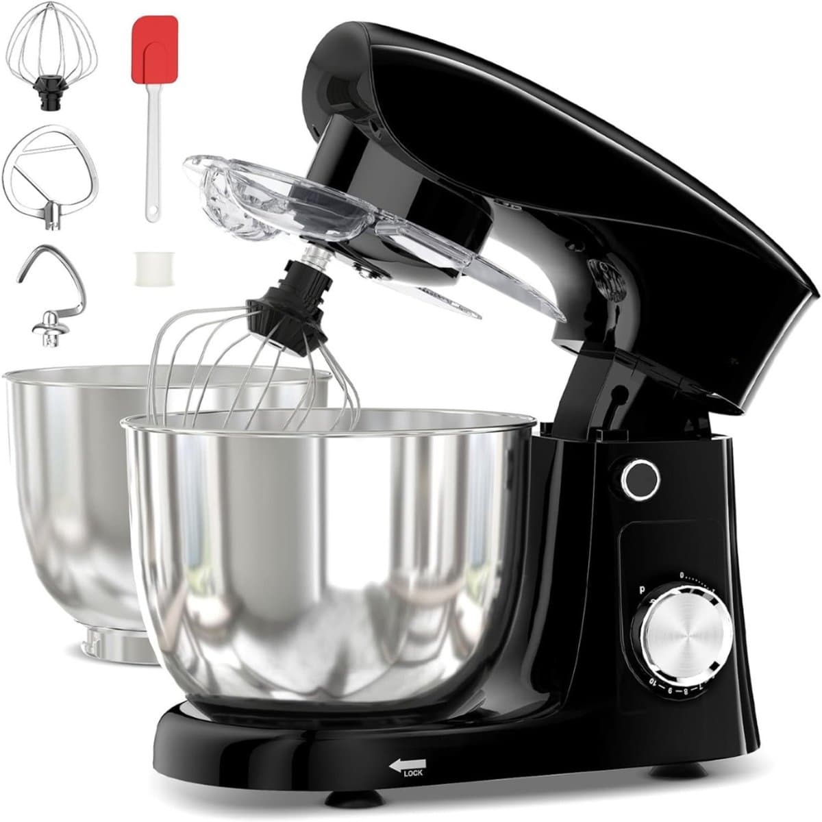 DYNA® Mixer met mengkom - Mixer - Mixer met mengkom keukenmachine - Zwart - 14cm x 30cm x 36 cm; 3.18 kg — afbeelding 1