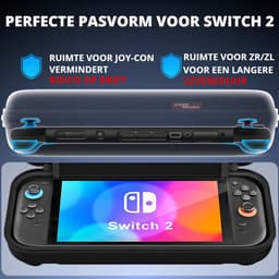 OneGamer - Geschikt voor Nintendo Switch 2 Case - Accessoires 7 in 1 - Beschermhoes – Opbergtas - Screenprotector – Zwart — thumbnail 2