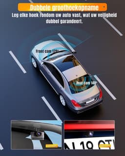 Aurixi® Dashcam Voor en Achter - Dashcam - Parkeermonitor - Zwart - ‎4cmx 9cm x 6 cm; 448 g — thumbnail 5