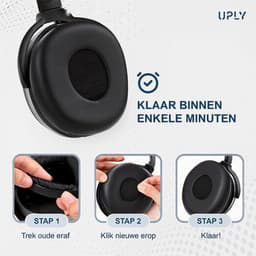 Set Oorkussens voor Jabra Koptelefoon - Evolve 20 Oorkussen - Evolve 20/20se/30/30II/40/65 - Kunstleer met Traagschuim — thumbnail 4