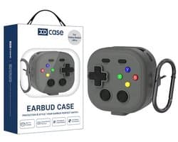 XDcase - hoesje geschikt voor Samsung Galaxy Buds4 / 4 pro soft case cover - grijs - TPU hoesje Beschermhoes - Samsung Galaxy Buds 4 / 4 Pro Cover - Buds4 hoesje - Retro Game Console Design