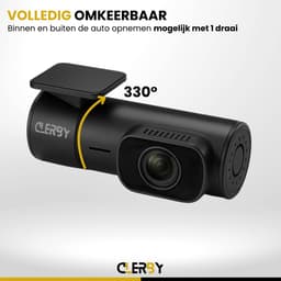 Clerby - Dashcam Mini 2K - Auto Nachtzicht - Botsingdetectie - Zwart — thumbnail 2