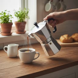 Floria Moka Pot Percolator 6-kops – Espressopot Aluminium – 6 cups – Voor Gas & Elektrisch Fornuis – Zilver — thumbnail 2