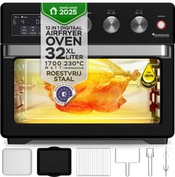 TurboTronic AF32DRD Airfryer XXL en Mini Oven – 32 Liter – Vrijstaande Oven – 12 Kookprogramma’s – 25° tot 230°C – Zwart — thumbnail 1