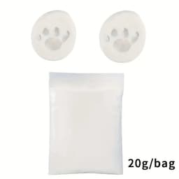 Baby hand- & voetafdruk klei – Wit – 20g zachte fluffy klei – DIY gipsafdruk – Voor baby’s én huisdieren – Pootafdruk hond/kat – Lichtgewicht & herbruikbaar – 10×7 cm verpakking — thumbnail 2