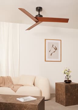 CREATE - Plafondventilator 40W stil Ø132 cm - Zwart / Donker hout - WIND SHARP — thumbnail 4