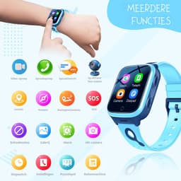 ISHIVA® GPS Horloge Kind geschikt voor Simkaart (4G GPS)–Smartwatch Kinderen met HD-camera & Videobellen - Kinder Smartwatch - Smartwatch Kind-1000 mAh Long Battery–IP65 Waterdicht–SOS Knop–School Mode-Veilige Zones-GPS Tracker–2 Jaar Garantie–Blauw — thumbnail 5