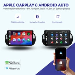 CarPlay autoradio geschikt voor Fiat 500 | 2007 t/m 2015 | Android 13 | Draadloos Apple CarPlay & Android Auto | 2GB + 32GB | QuadCore processor | Denago DNG-A66 | 2025 model | 2007 2008 2009 2010 2011 2012 2013 2014 2015 | Bluetooth & Wifi — thumbnail 2