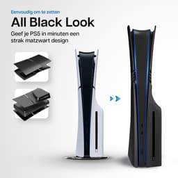 Playstation 5 Pro Faceplates Disc Edition (niet geschikt voor standaard PS5 & PS5 Slim) - Inclusief Mid Skin - Accessoires - Faceplate - Cover - Plate - Skin - Zwart — thumbnail 4