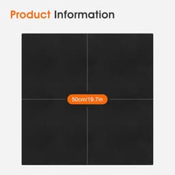 Candala Vuurvaste onderlegger, 50 x 50 cm, hittebeschermingsmat, hittebestendig, brandbeschermingsmat, niet brandbaar, BBQ-grillmat voor gasgrill, houtskoolbarbecue, zwart, H-GRT-YYQ-01283 — thumbnail 2