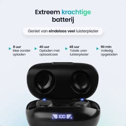 Siltcon® SoundWave Pro Sport - Volledig Draadloze Oordopjes – Oortjes Draadloos – Oordopjes – Oortjes - Bluetooth Oordopjes - Noise cancelling - Universeel - BT 5.3 - 48u op 1 lading - Blijven altijd zitten - Zwart — thumbnail 3