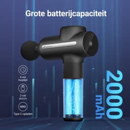 MERACH Massageapparaat - Borstelloze motor krachtige massagepistool met 6 opzetstukken - 5 standen, Compleet spierontspanningsset voor diepe weefselmassage - 4 uur batterijduur, automatische stop - massagegun voor lichaam, rug & schouders — thumbnail 4