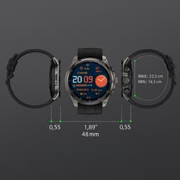 Royal Empire GPS Smartwatch Heren – 1.43" AMOLED – Belfunctie & App-meldingen – 5ATM Waterdicht – Hartslag, SpO2, Stappenteller – 200+ Sportmodi – RVS + TPU Band – Zilver — thumbnail 3
