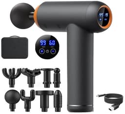 Novendo Goods - Massage-gun - Met 99 versnellingen - 8 Verschillende opzetstukjes - Voor lichaamsmassage en ontspanning - Spierpijnverlichting — thumbnail 1