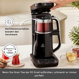 Karaca- Caysever- Robotea pro-Chrome kleur -theemachine- 4 in 1 sprekende automatische theemaker ,waterkoker en filterkoffiezetapparaat, 2500 W, chroom, theemaker, Engelse Versie — thumbnail 5