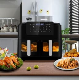Thuys – Heteluchtfriteuse XXL 9L 2 Laden LED – 2400W – Zwart — thumbnail 4