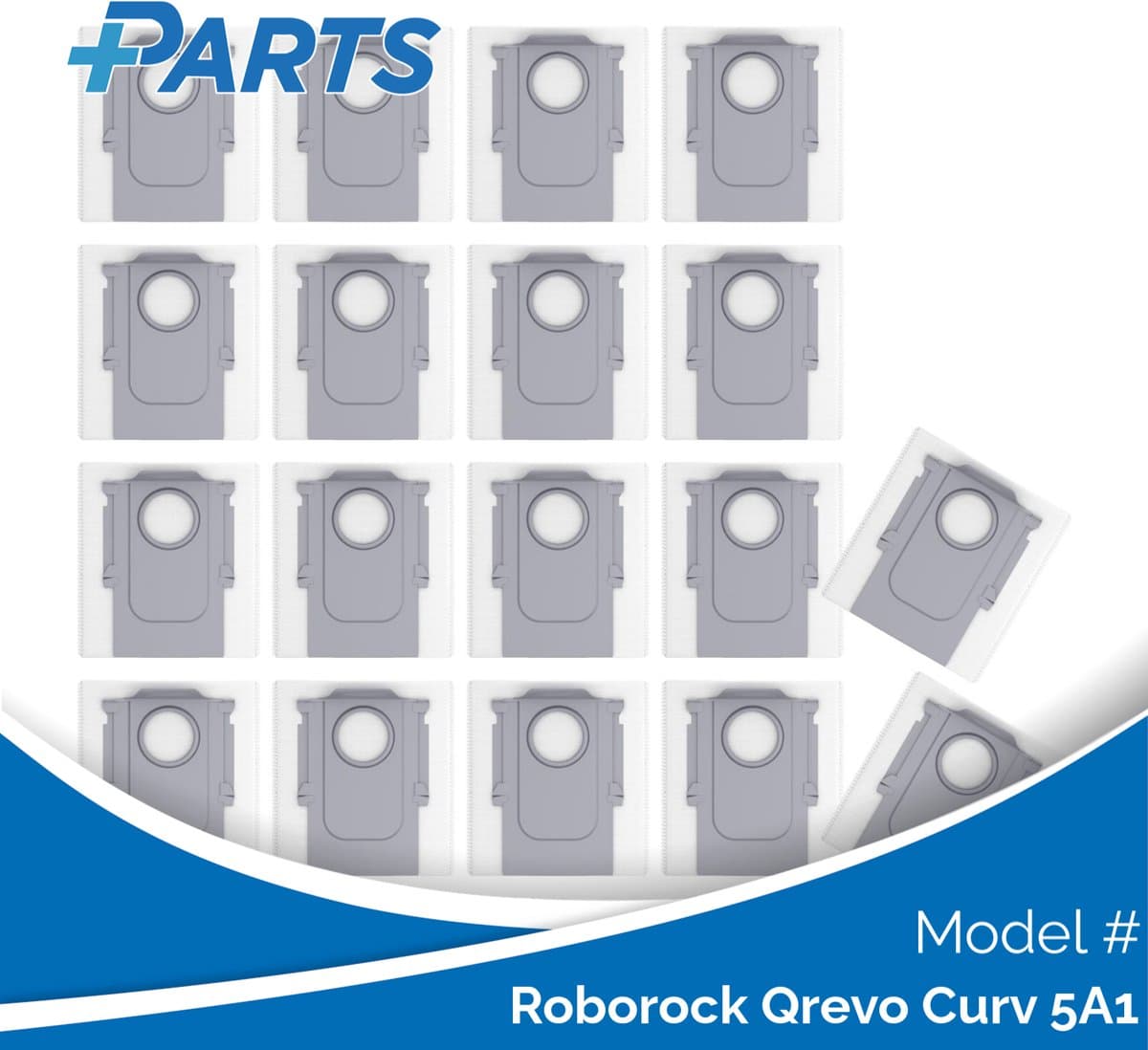 Roborock Qrevo Curv 5A1 Stofzakken (18 Stuks, Plus.Parts® alternatief voor 8.02.0239) — afbeelding 1