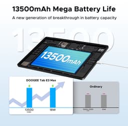 Doogee TAB E3 Max VIP - Tablet - 32 GB RAM + 256 GB ROM /TF 2TB - MTK Helio G100 - 14 inth Ips - Android 15 - 13500mAh - 4G LTE - 5G WLAN - Vier luidsprekers - GPS - Zwart — thumbnail 5