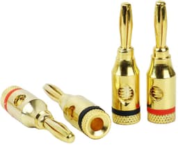 Banaanstekker – Gold plated – 24k Verguld – 4mm – Hoogwaardige Luidsprekerstekkers – 4 Stuks — thumbnail 2