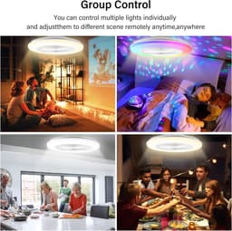 RGB Plafondventilator met verlichting - LED plafondlamp met ventilator Inclusief Afstandsbediening - 6 snelheden - dimbaar - Zwart & Wit — thumbnail 5