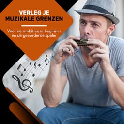 Finesse Premium Mondharmonica Pro – C Majeur – met Case - voor Volwassenen & Kinderen - Zwart — thumbnail 3
