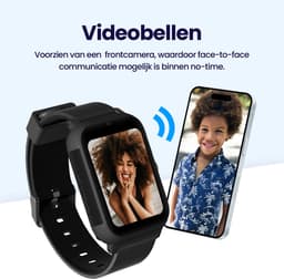 Qlokkie Kiddo Slim 2 Zwart – GPS horloge kind – Smartwatch kinderen – GPS tracker kind met nauwkeurige locatiebepaling – GPS horloge met simkaart – Videobellen – SOS functie – Stel veilige zones in – Waterdicht IP68 — thumbnail 5