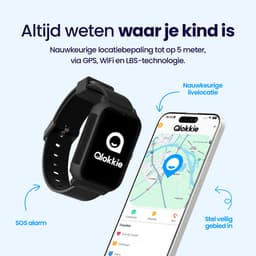 Qlokkie Kiddo Slim 2 Zwart – GPS horloge kind – Smartwatch kinderen – GPS tracker kind met nauwkeurige locatiebepaling – GPS horloge met simkaart – Videobellen – SOS functie – Stel veilige zones in – Waterdicht IP68 — thumbnail 3