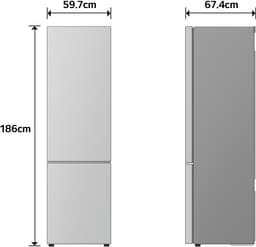 LG GBBS312AEV - Koel-vriescombinatie 333L - Zwart - DoorCooling voor gelijkmatige koeling - Zero Clearance voor een naadloze pasvorm - ThinQ bediening - Energieklasse A — thumbnail 3