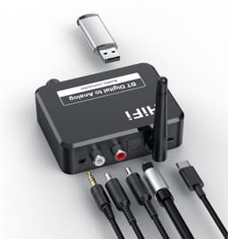 Bluetooth Audio Adapter - BT 5.3 - SPDIF/3.5mm AUX//RCA/USB - Bluetooth Audio Receiver - B35T - Zwart — thumbnail 5
