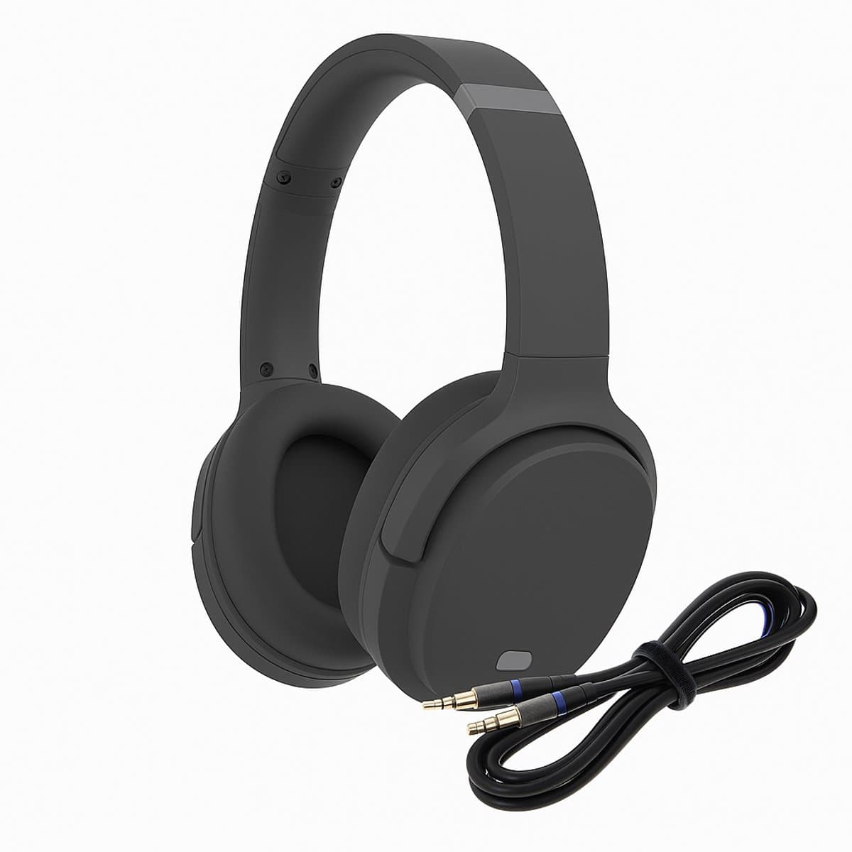 Denver - 2 in 1 - Bluetooth Draadloze & Bedraad Koptelefoon - Inclusief AUX Kabel - Active Noise Canceling - Draadloos of met draad - Handsfree Bellen - Zwart — afbeelding 1
