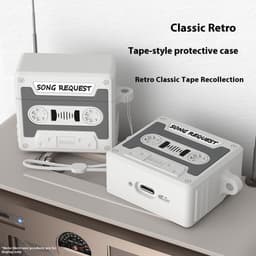 Telestore hoesje geschikt voor AirPods 3 Pro soft case cover- retro cassettebandje bandje tape - TPU hoesje Beschermhoes - AirPods 3 Pro Cover - AirPods 3 Pro hoesje - Geschikt voor Apple Airpods 3 Pro - gel hoesje - Oranje — thumbnail 2