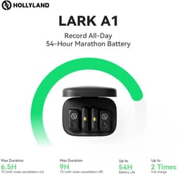 Hollyland LARK A1 Combo Mini Wireless Microphone for iPhone and Android (2 TX + USB-C RX + Lightning RX + Charging Case), Magnetic Mic for YouTube, TikTok, Podcasts, Vlogging (Black) — thumbnail 3