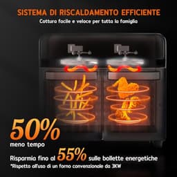 XXL Heteluchtfriteuse - 22L met 2 Kamers en Led-Touchscreen — thumbnail 2