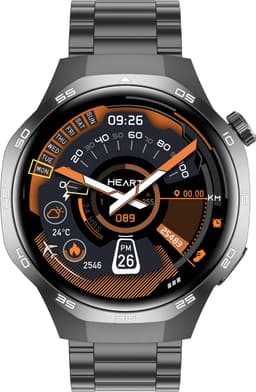 Knobbout 1.53" Scherm Stijlvolle Sport Smartwatch – NFC- Kompas, Hoogtemeter, Barometer-Bluetooth Bellen - Draadloos Opladen - hartslag, bloeddruk, zuurstofgehalte (SpO₂) - AI Assistent - medicatie innemen alert - Zwart staal + Siliconen Band — thumbnail 3