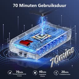 Elekiatech Steelstofzuiger Draadloos - 50000Pa - 50 Min Gebruikstijd - 1.8L Stofbak - LED display – voor Harde Vloeren, Tapijt en Dierenharen — thumbnail 3