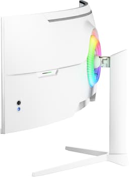 Arozzi Nova 49" Gaming Monitor - Curved - DQHD VA - 165Hz - USB-C - White — thumbnail 3
