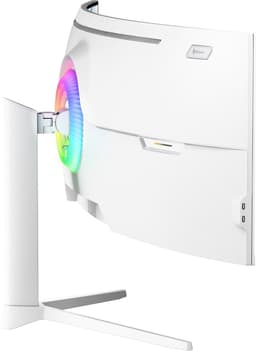 Arozzi Nova 49" Gaming Monitor - Curved - DQHD VA - 165Hz - USB-C - White — thumbnail 4