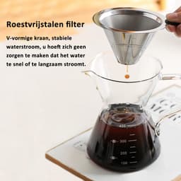 Koffiezetapparaat voor Overgieten met Roestvrijstalen Filter en 400ml Capaciteit voor Perfecte Koffie — thumbnail 4
