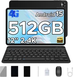 Doogee T40 Tablete Avec Clavier 8GB RAM+512GB ROM (TF 2TB) Helio G99 Batterij 8580mAh 11 "2.5K Android 15 Face ID Dual 4G LTE,Zwart — thumbnail 1