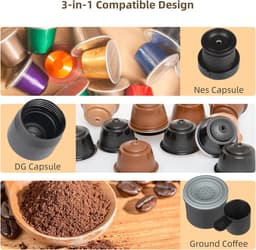 Draagbare Koffiemachine - Espressomachine - Voor Nespresso, Dolce Gusto Cups en Filterkoffie - 20 Bar - Handpers - Voor Op reis/Camping - Zwart — thumbnail 2