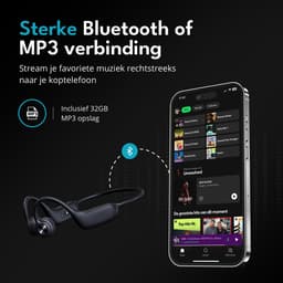 balboaz Bone Conduction Headphone | Draadloze open ear sport koptelefoon | bluetooth en mp3 (32GB opslag) | Oordopjes met licht | IP68 Waterdicht en stofdicht — thumbnail 5