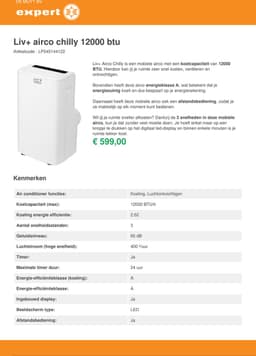Liv+ Airco Chilly 12000 BTU |  | 5412748753011 — thumbnail 2