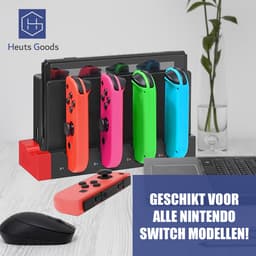 Heuts Goods - Oplaadstation Geschikt voor Nintendo Switch - Nintendo Switch Accessoires - Oplader Geschikt voor Nintendo Switch - Voor 4 Nintendo Switch Joy Cons — thumbnail 5