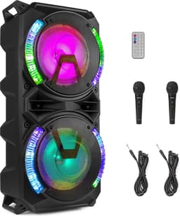 Party speaker Bluetooth - Fenton LIVE280 - 900 Watt - Partybox op accu - karaoke set met 2 microfoons — thumbnail 1