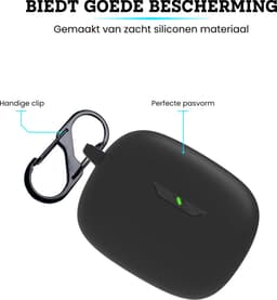 Somstyle Hoesje met Clip Geschikt voor JBL Wave Beam / Beam 2 / Wave 200TWS - Siliconen Case Cover voor Draadloze Oordopjes - Zwart — thumbnail 5