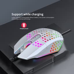 HXSJ T500 Draadloze Gaming Muis - Ultra licht - RGB Verlichting - Licht wit — thumbnail 4