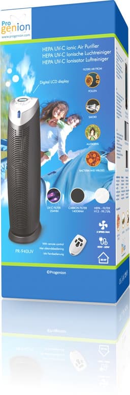 Progenion PR-940UV - Ventilatie Luchtreiniger met UV-C Technologie - HEPA H13 Filter - Actief Koolstoffilter - Ionisator - 7 Reinigingstechnieken - Stille Werking - 5 Snelheden - Modern Design — thumbnail 5