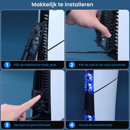 YONO Ventilator geschikt voor Playstation PS5 SLIM - Cooling Fan - Koeling Accessoires - Zwart — thumbnail 2